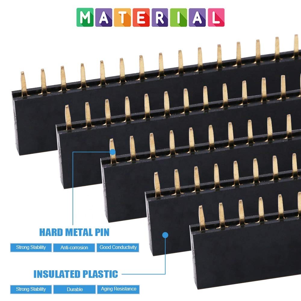 120PCS Single Row Female Header Boxed 2.54mm Single Row Pin Socket Connector PCB Board Kit 8 Types