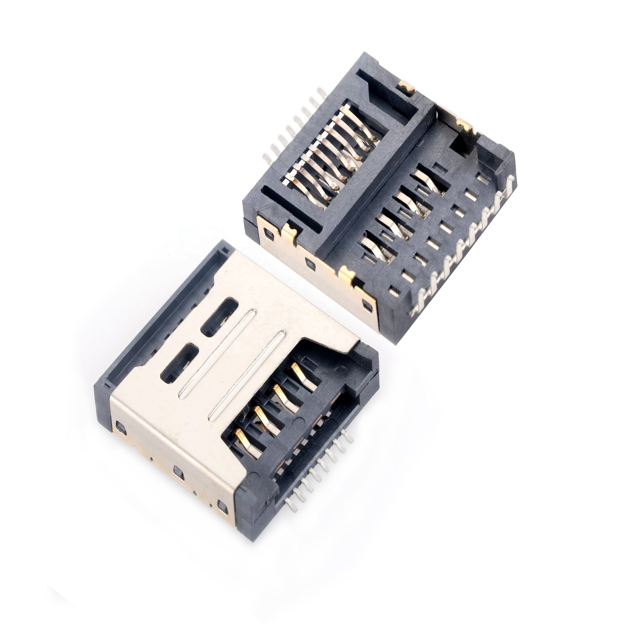 8pin female SIM card holder connector with switch smart socket for GPS tracker & automotive electronics