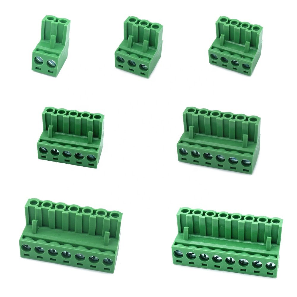 2-24 ways 5.0mm 5.08mm HQ2EDGK wire plugin type power terminal block copper connector