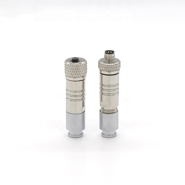 Industrial Waterproof IP67 IP68 Straight quick lock M5 Female power Connector with cables for Sensor Application