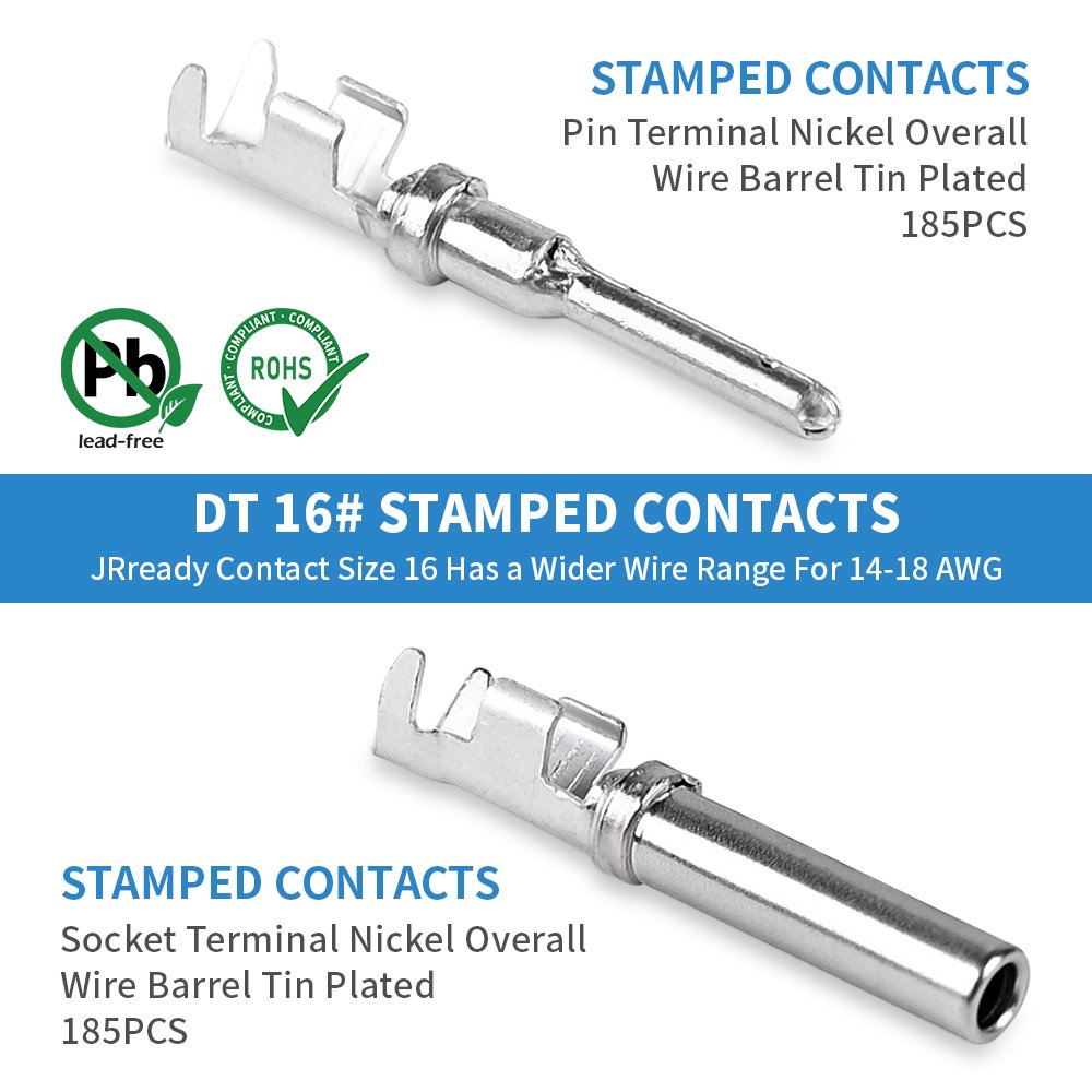 JRready ST6315 Deutsch pin Connector kit, 604PCS DT Deutsch Connector Kit,DT Connector Removal Tool