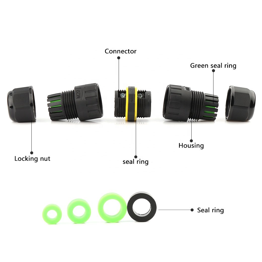 2 Pin 3 Pin Plastic Electronic Wire Connector Waterproof Power Cable Connector 3pin M16 IP68 waterproof connector