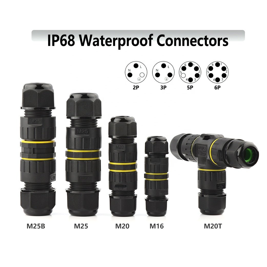 2 Pin 3 Pin Plastic Electronic Wire Connector Waterproof Power Cable Connector 3pin M16 IP68 waterproof connector