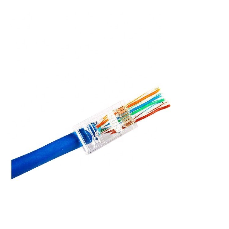 GETEKnet RJ45 cat 6 connector unshielded UTP cat6 plug Networking pass through RJ45 connector