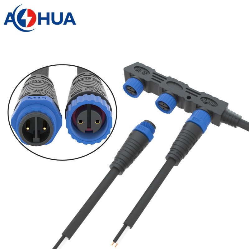 LED Module Male Female Splitter Cable Distributor IP67 Waterproof LED Connectors 2pin