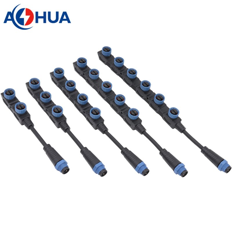 LED Module Male Female Splitter Cable Distributor IP67 Waterproof LED Connectors 2pin
