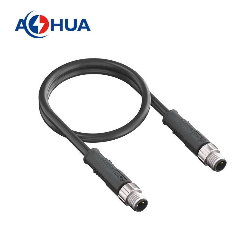 AOHUA 3 4 5 6 8PIN Sensor Metal Connector M08 10mm Male Female Plug Molded 20/22/24AWG Cable IP65