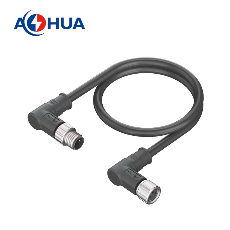 AOHUA 3 4 5 6 8PIN Sensor Metal Connector M08 10mm Male Female Plug Molded 20/22/24AWG Cable IP65