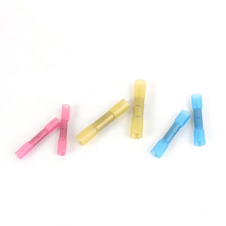 BHT Series Waterproof Insulation 22-10AWG Copper Brass Electrical Heat Shrinkable Butt Connectors Crimp Cable Terminals