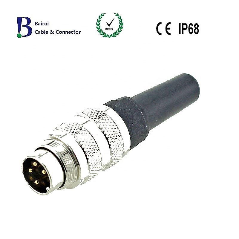Circular M16 Cable Mount Connector, 3 Pole Plug C091A Series Overmolded Cable Waterproof IP67 For Industrial Automation Power