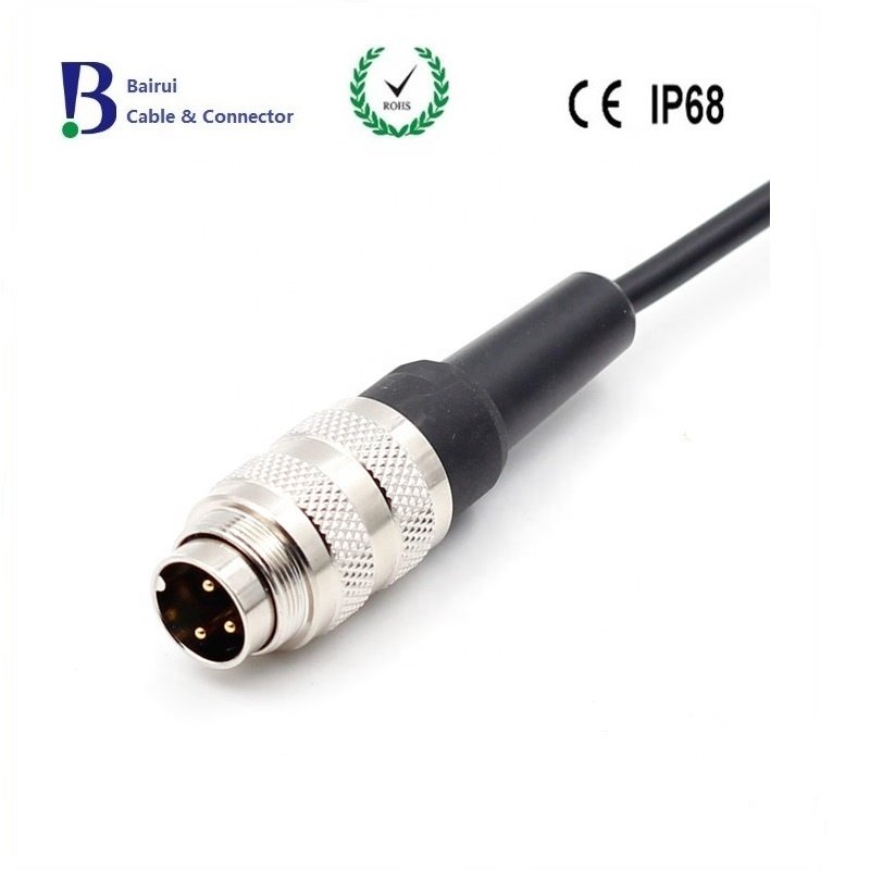 Circular M16 Cable Mount Connector, 3 Pole Plug C091A Series Overmolded Cable Waterproof IP67 For Industrial Automation Power
