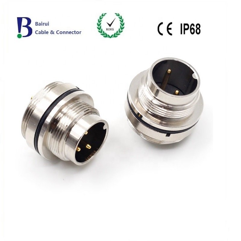 Circular M16 Cable Mount Connector, 3 Pole Plug C091A Series Overmolded Cable Waterproof IP67 For Industrial Automation Power