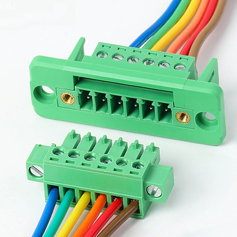 3.81mm Pitch Green Color plug-in pluggable terminal block connector female type Panel connector 15EDGWC