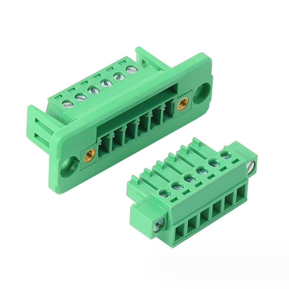3.81mm Pitch Green Color plug-in pluggable terminal block connector female type Panel connector 15EDGWC
