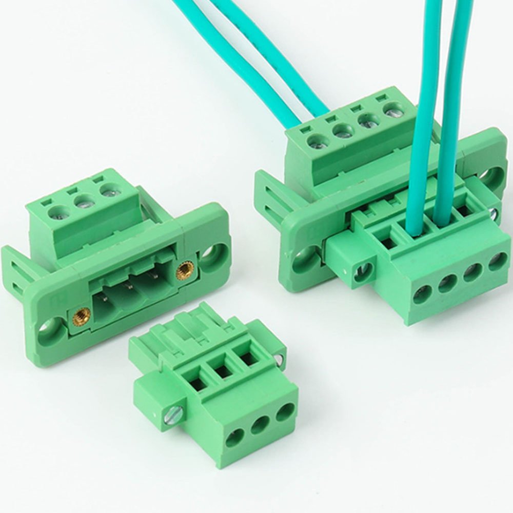 3.81mm Pitch Green Color plug-in pluggable terminal block connector female type Panel connector 15EDGWC