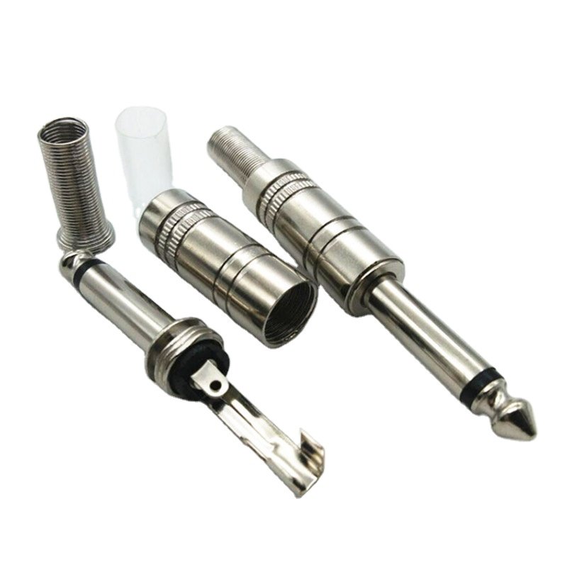 MONO/Stereo Jack 6.35mm Wire connector Audio Speaker 6.35mm Amplifier Microphone TS TRS Plug Nickel Plated