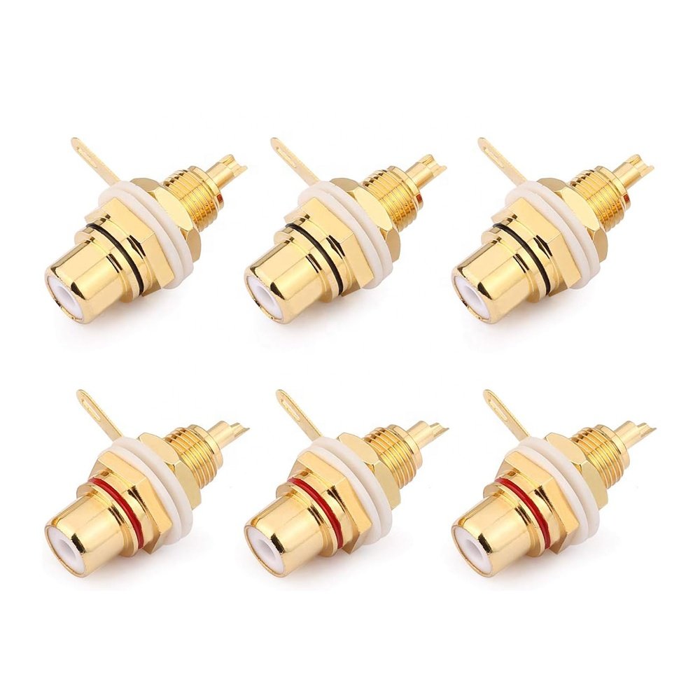 RCA Female Socket Connector Chassis Panel Mount Adapter for Amplifier Audio Terminal RCA Plug