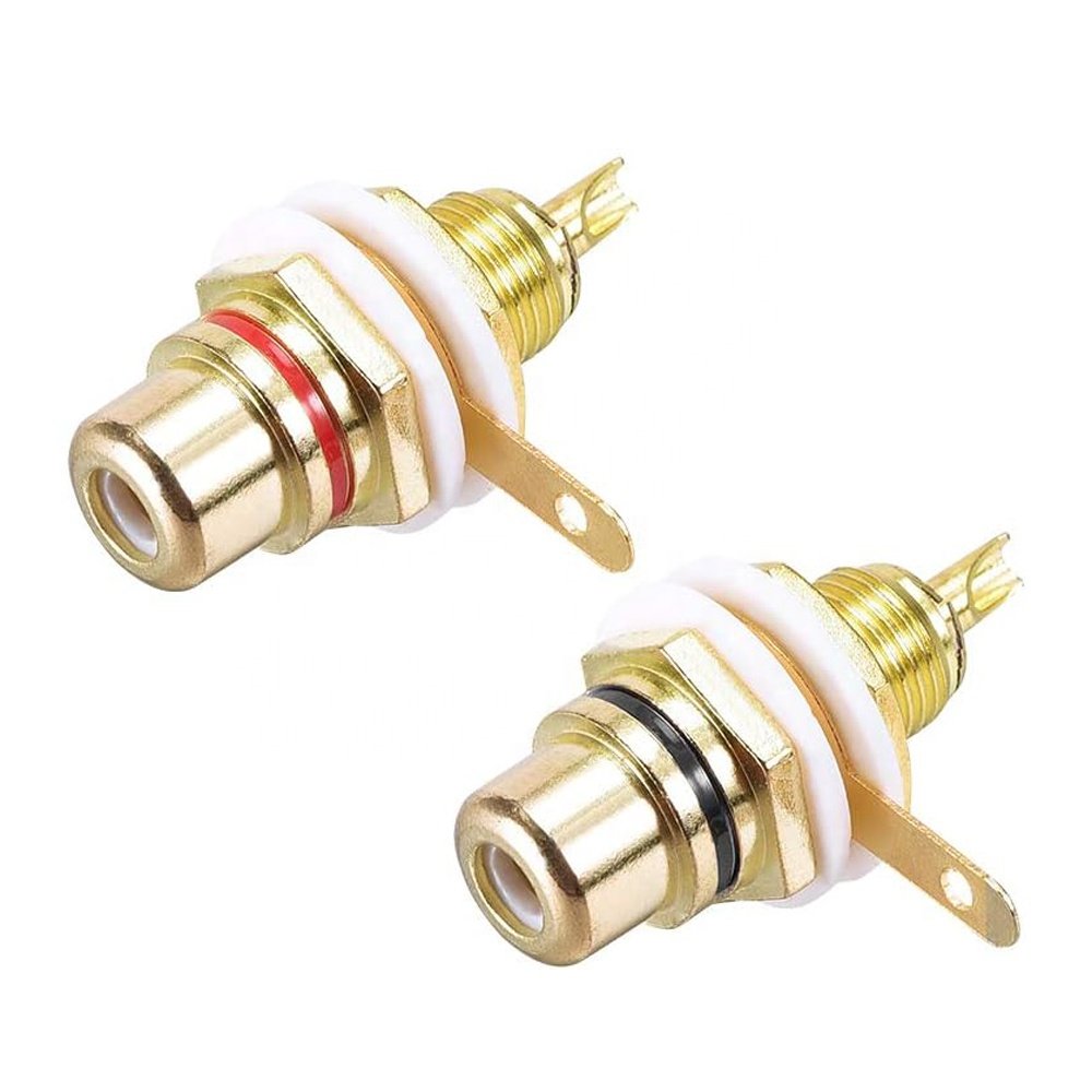 RCA Female Socket Connector Chassis Panel Mount Adapter for Amplifier Audio Terminal RCA Plug