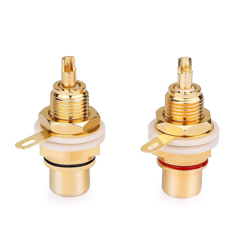 RCA Female Socket Connector Chassis Panel Mount Adapter for Amplifier Audio Terminal RCA Plug