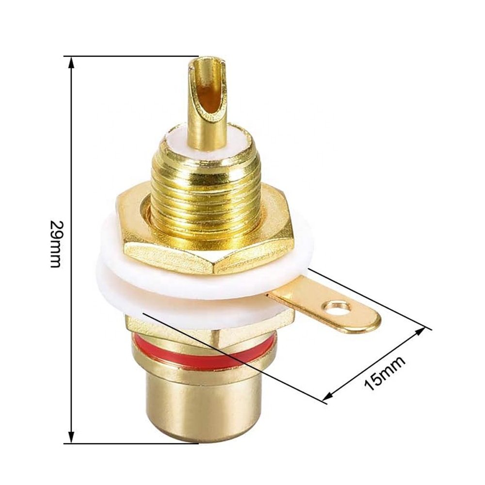 RCA Female Socket Connector Chassis Panel Mount Adapter for Amplifier Audio Terminal RCA Plug