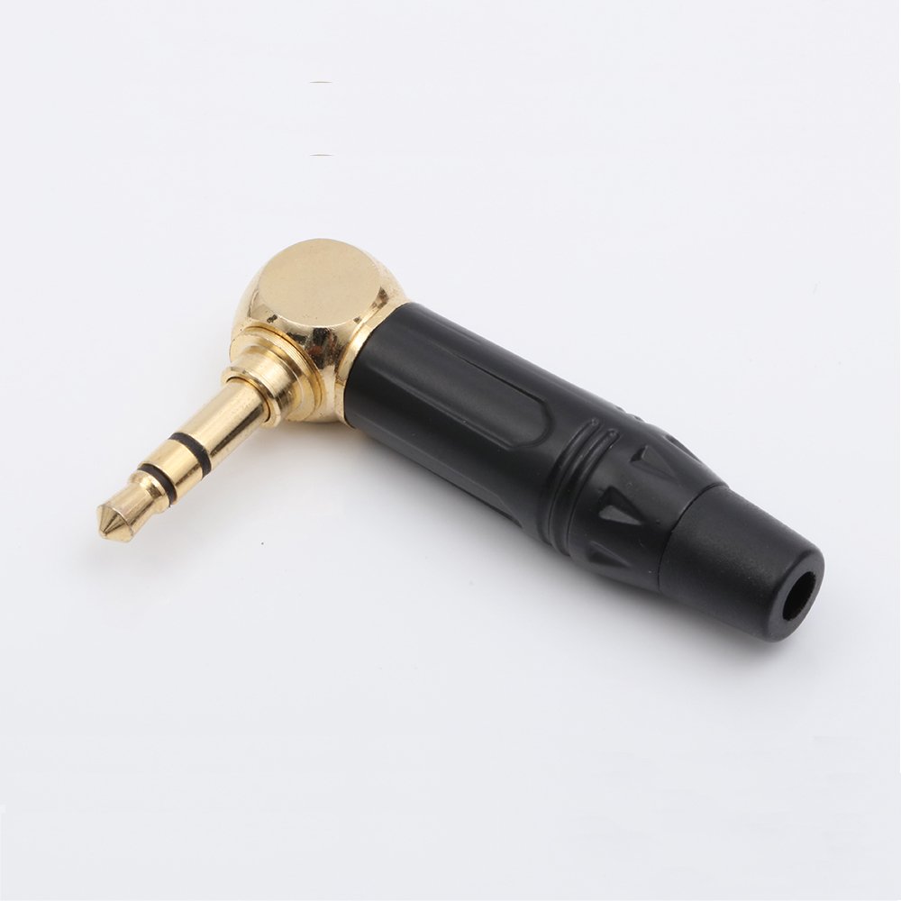 High quality right angle 3.5mm stereo audio jack plug connector audio plug