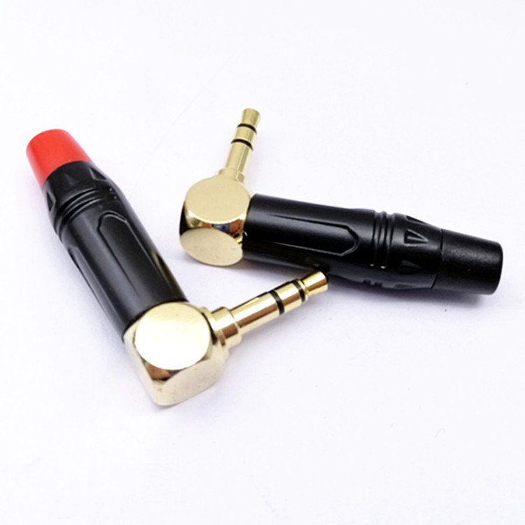 High quality right angle 3.5mm stereo audio jack plug connector audio plug