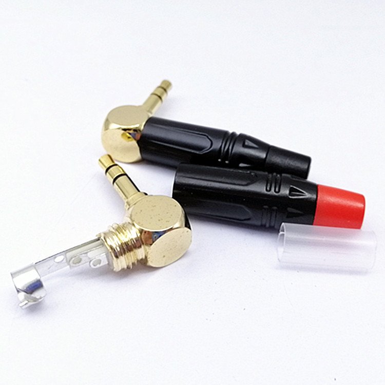 High quality right angle 3.5mm stereo audio jack plug connector audio plug