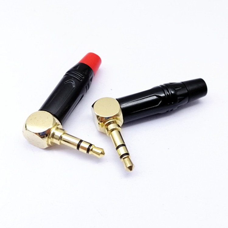 High quality right angle 3.5mm stereo audio jack plug connector audio plug