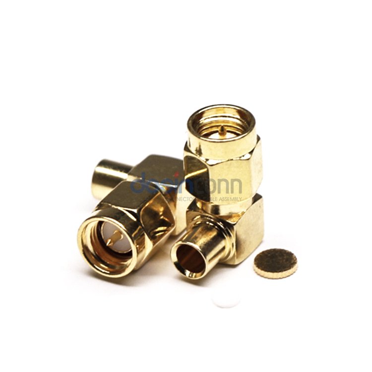 RF Connector SMA Male Right Angle Solder RG-402 0.141-inch Semi-Rigid Coaxial Cable