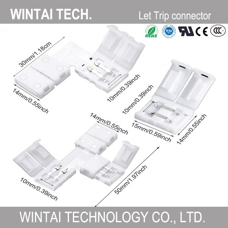 2024 Wintai-Tech Connectors For Led Strip 5050 Smd Led Strip Connector 2 Pin Power Led Connector