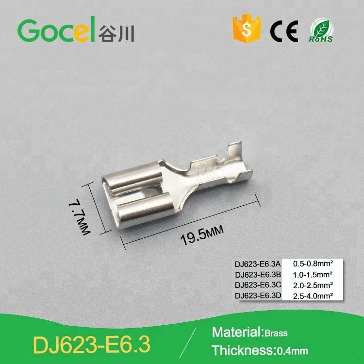 6.3mm wiring harness connectors and terminals with hook DJ623-E6.3B