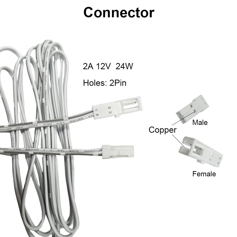 2m 3m Dupont Cable 2pin Male to Female Plug LED Light Connectors Double Ended Wire for Kitchen Cabinet Light Extension