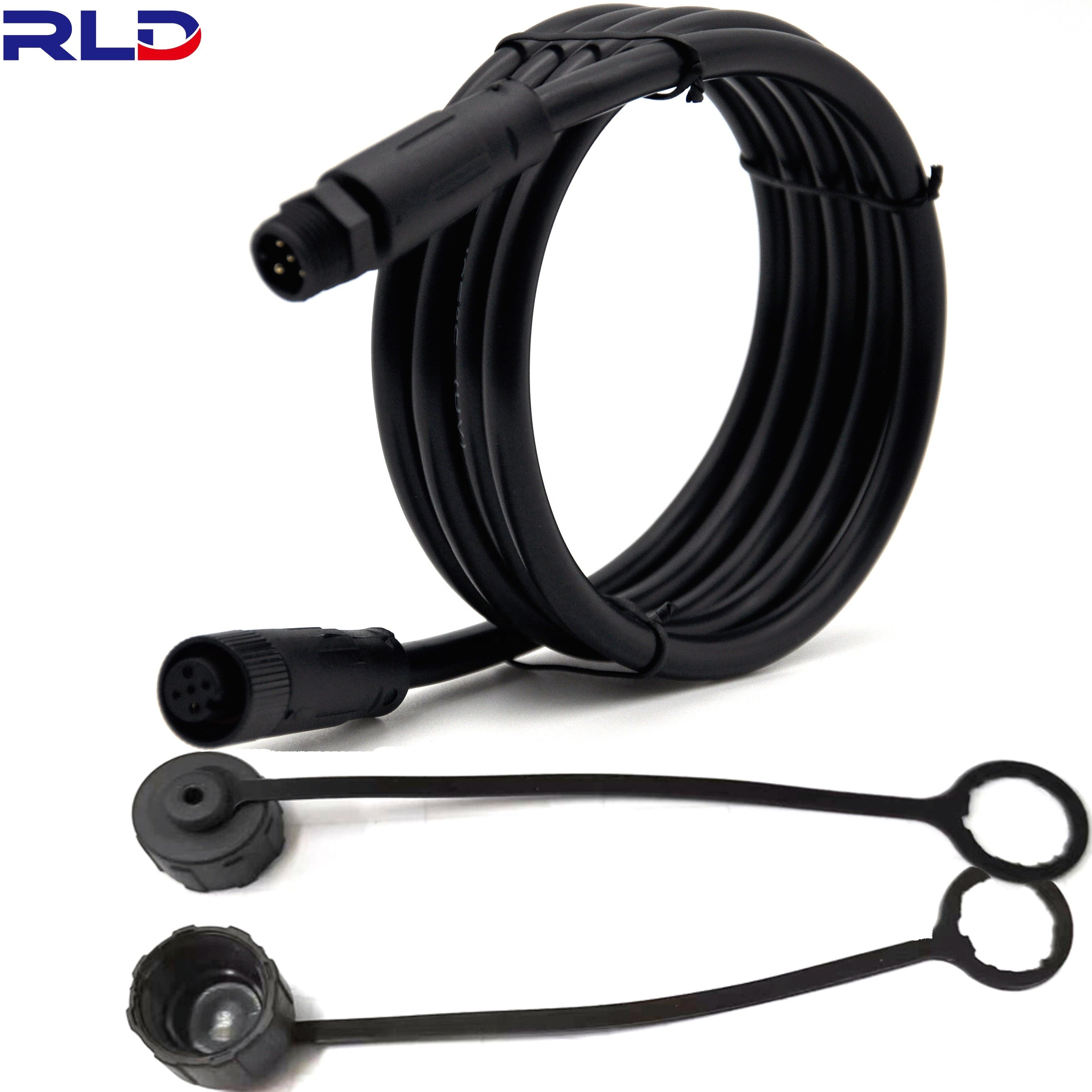 m12 cable assembly male to female ip67 ip68 waterproof custom 3 5 6 12 17 pin m12 sensor 4 pin 8 pin connector m12 cable