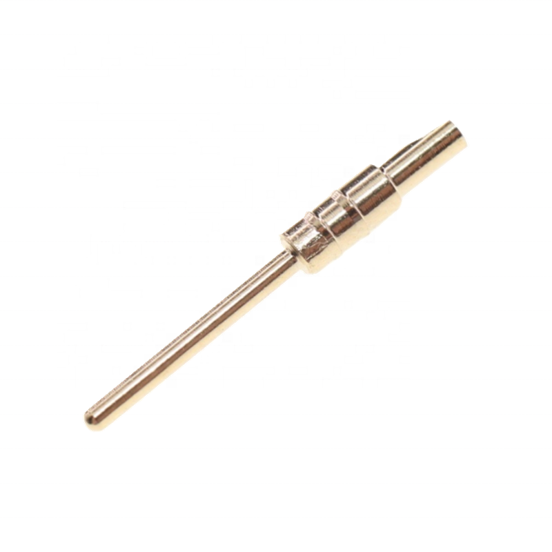 High Precision 1.0mm Brass Male Contact Pin Gold Plated Copper Custom Turned Piece Terminal Connector