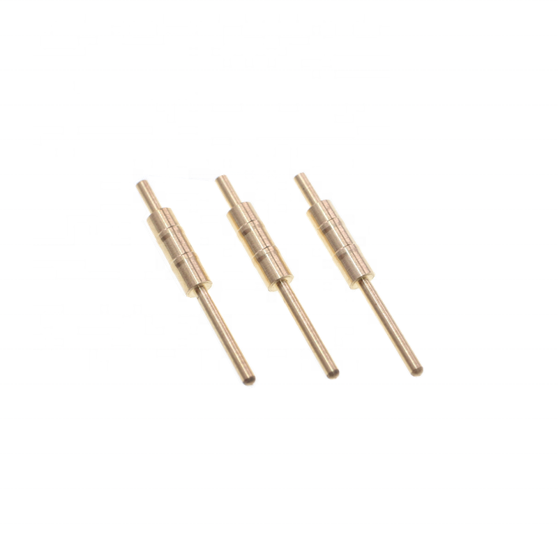 High Precision 1.0mm Brass Male Contact Pin Gold Plated Copper Custom Turned Piece Terminal Connector