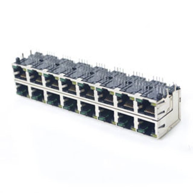 2x1 2x2 2x4 2x6 2x8 Port Cat5 Cat5e Cat6 Cat6a Pcb Stacked Integrated Connector Rj45 Magnetic Jack
