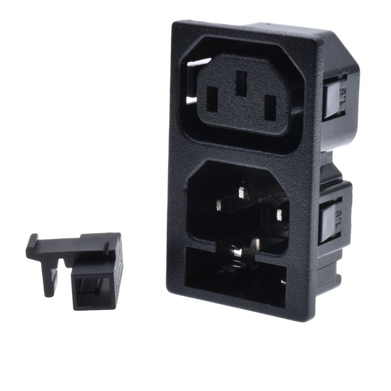 Manufacturer IEC320 2 gang outlet iec 320 c13 c14 male female connector fuse inlet power socket
