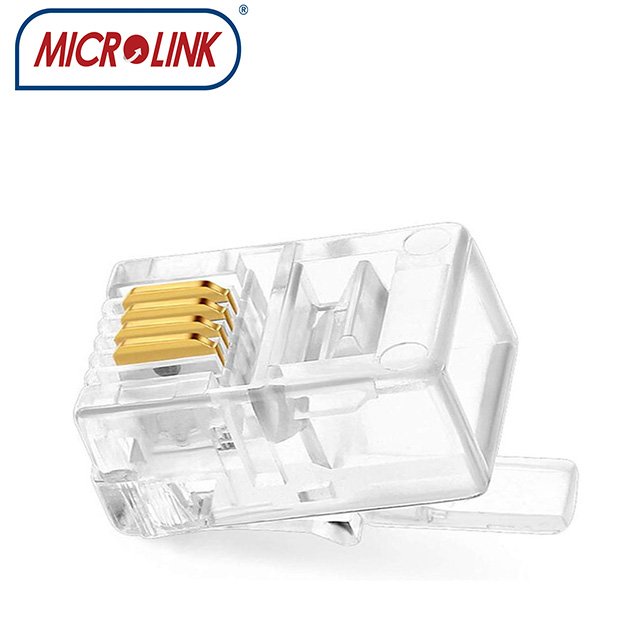 Cat3 rj11 modular plug 6p4c telephone cord male Rj11 Connector