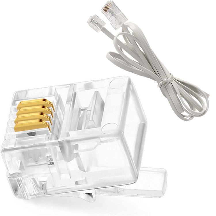 Cat3 rj11 modular plug 6p4c telephone cord male Rj11 Connector