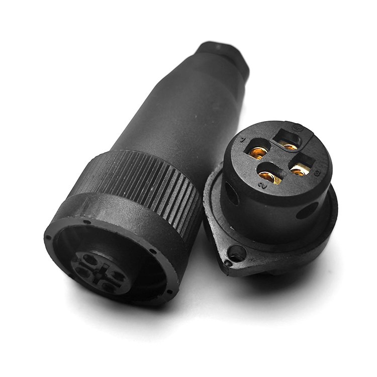 99 0210 00 04 Straight Screw-in Plastic Connector,16A Jack 3 pole + PE, RD24 Female Cable Connector