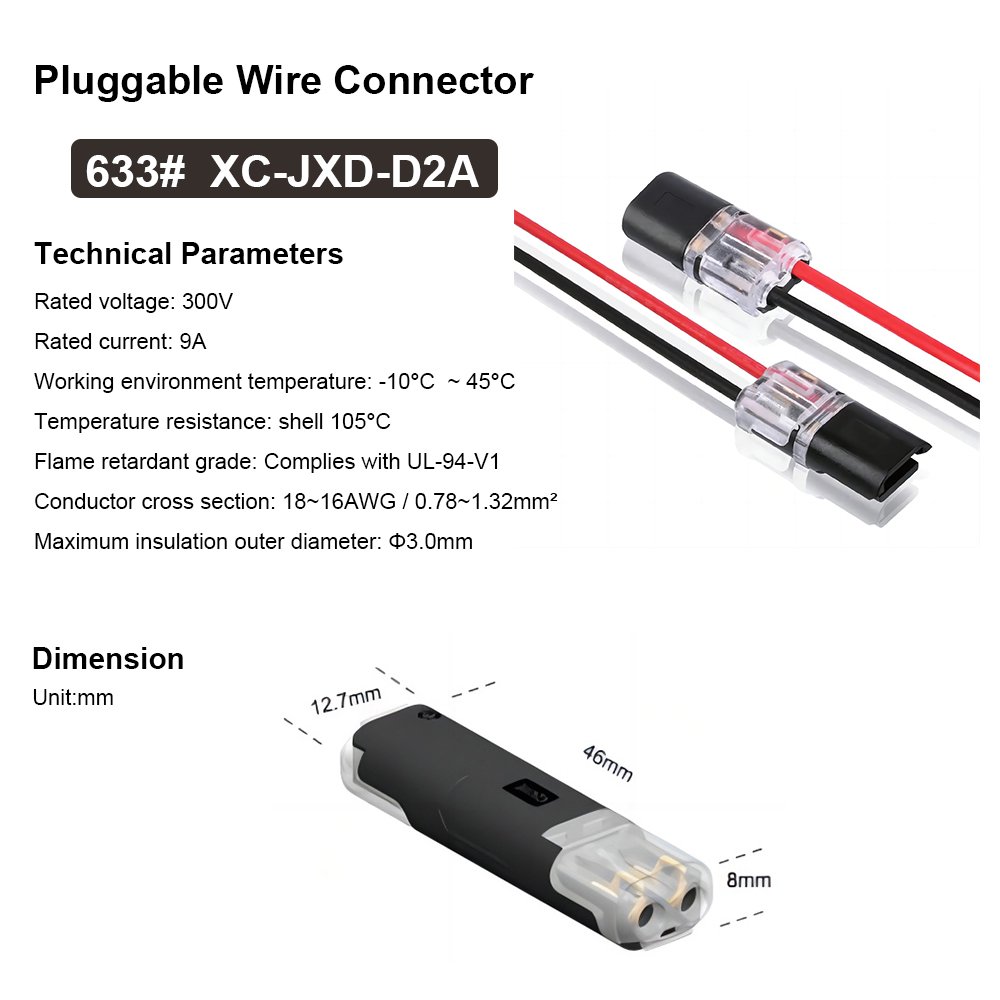 Factory Wholesale 1Pin 2Pin 3Pin Pluggable Wire Terminals Quick Splice Automotive Wire Cable Connectors for GPS navigator