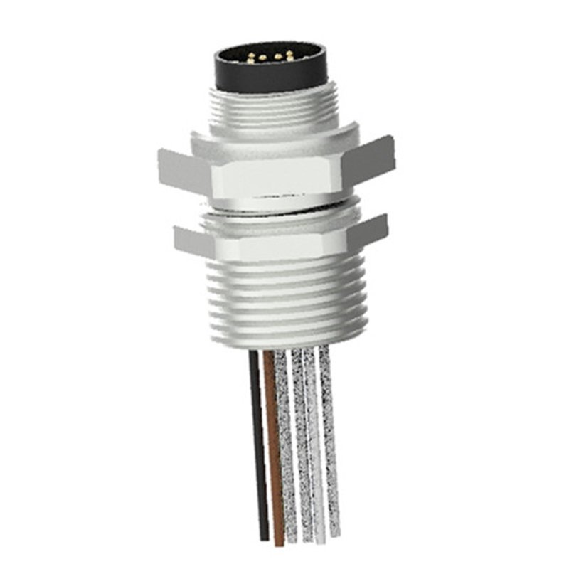 14pin M16 Front Mount Molded Cable Male Flange Connector
