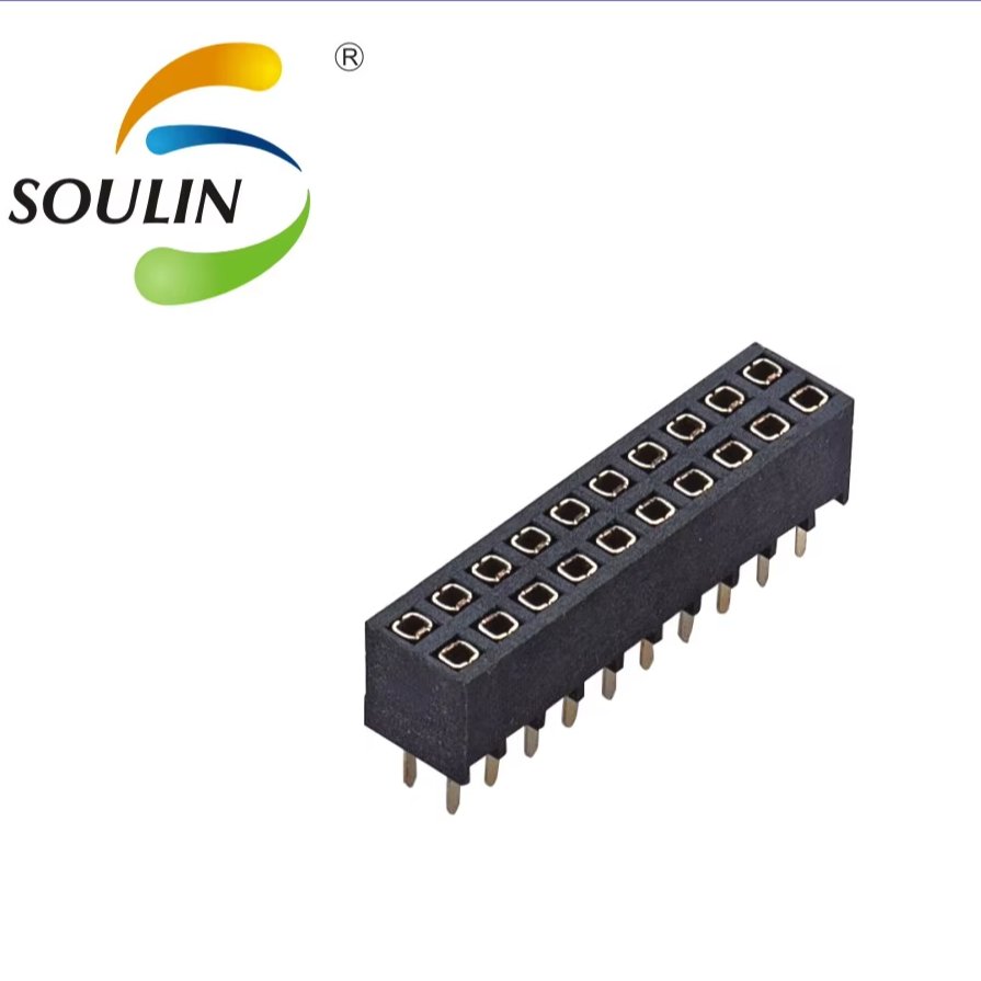 Soulin 2.54MM Spacing 2*5 Pin Sockets Dual Row Flat Contact 180 Degree Pins Female Header PCB Connectors
