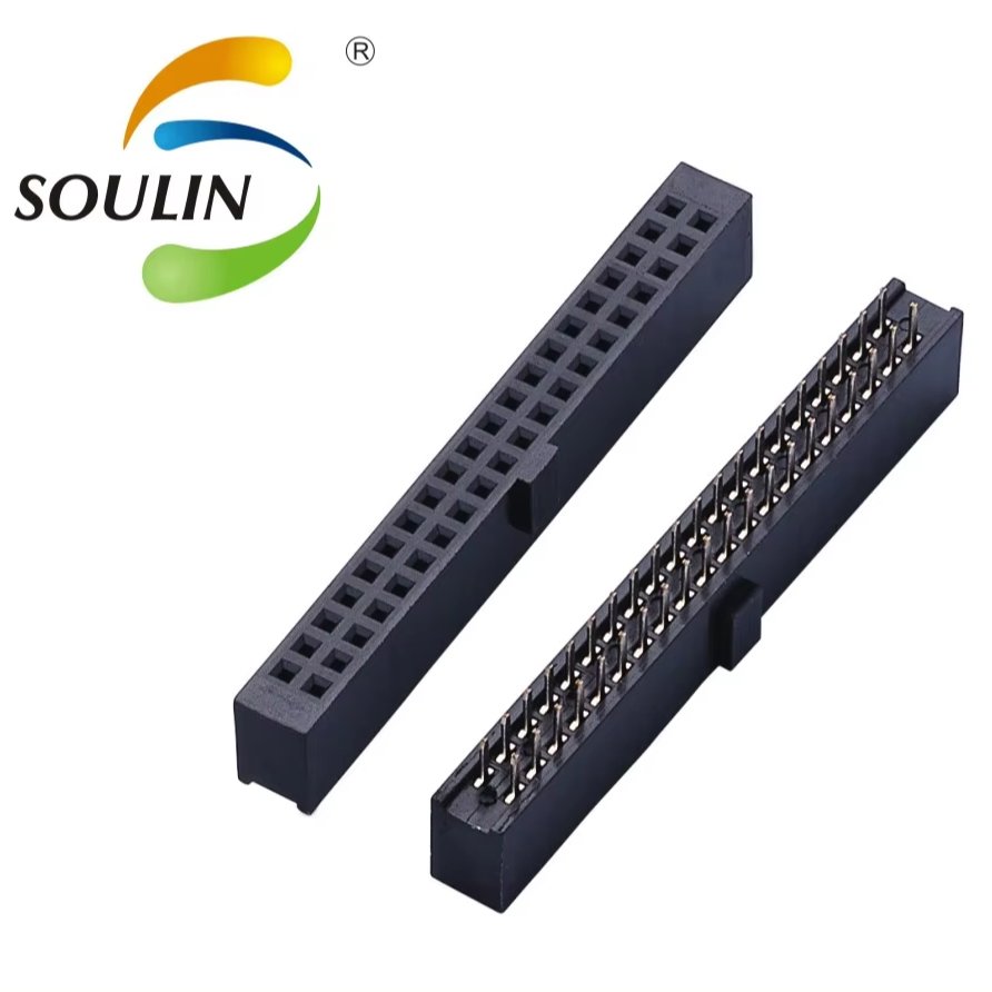 Soulin 2.54MM Spacing 2*5 Pin Sockets Dual Row Flat Contact 180 Degree Pins Female Header PCB Connectors