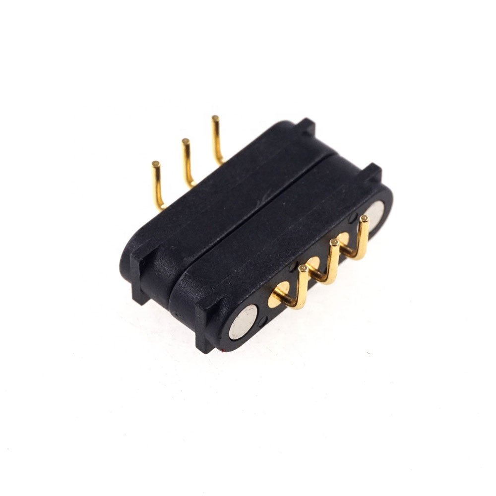 10 Pairs Per Lot Drop Shipping Spring Power charge 2A 36V Male Female Horizontal Through Hole Magnetic Pogo Pin Connector 3 Pin