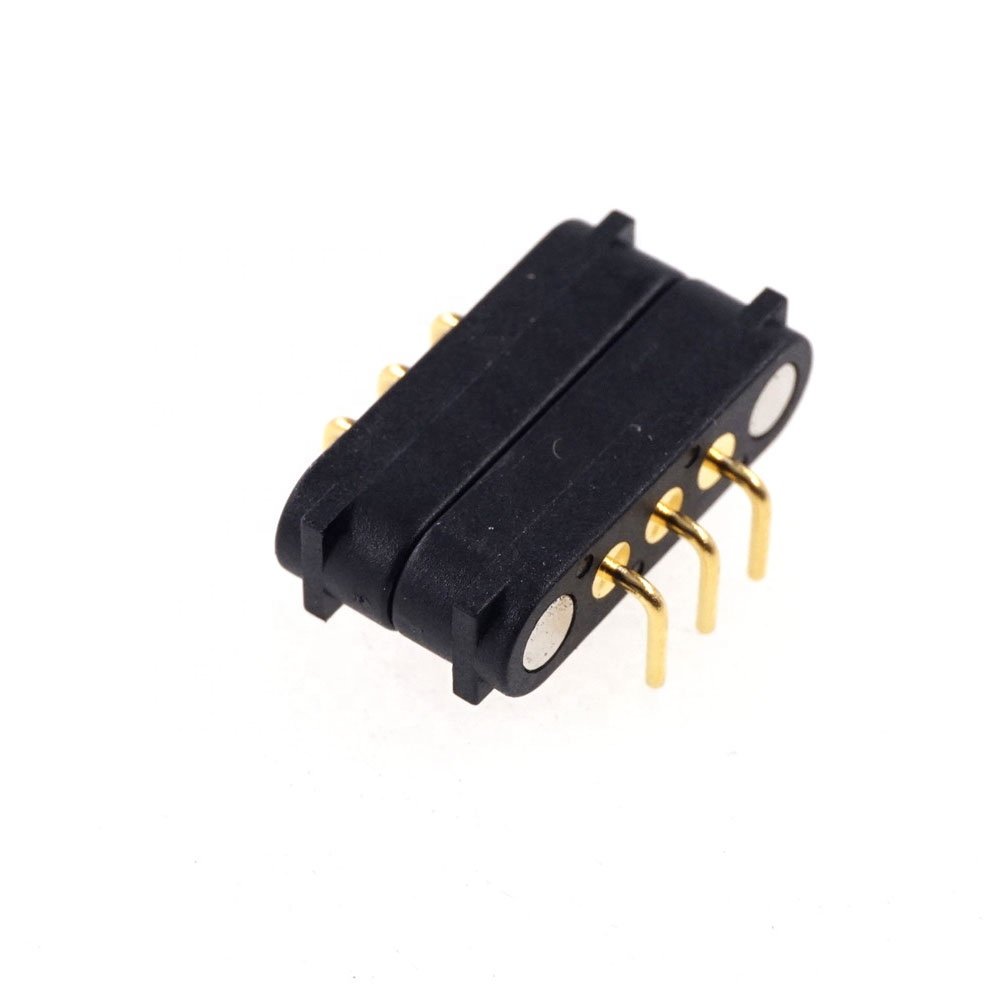 10 Pairs Per Lot Drop Shipping Spring Power charge 2A 36V Male Female Horizontal Through Hole Magnetic Pogo Pin Connector 3 Pin