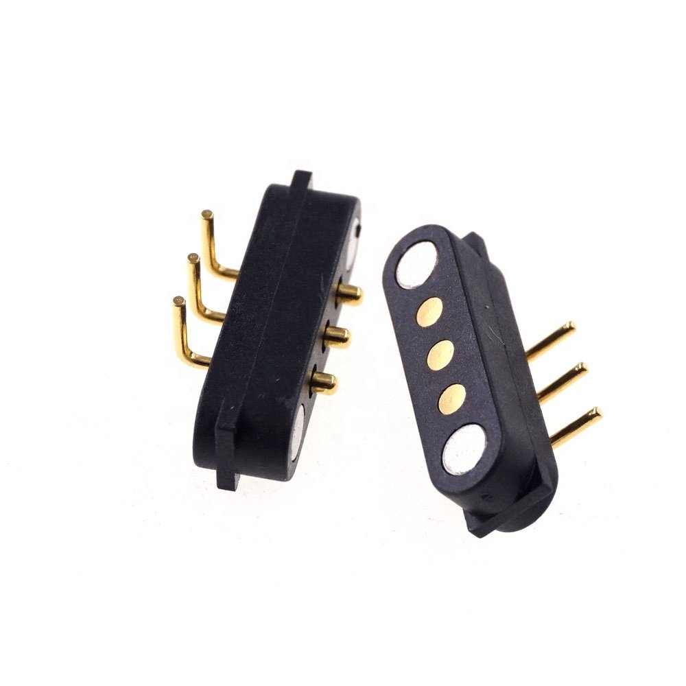 10 Pairs Per Lot Drop Shipping Spring Power charge 2A 36V Male Female Horizontal Through Hole Magnetic Pogo Pin Connector 3 Pin