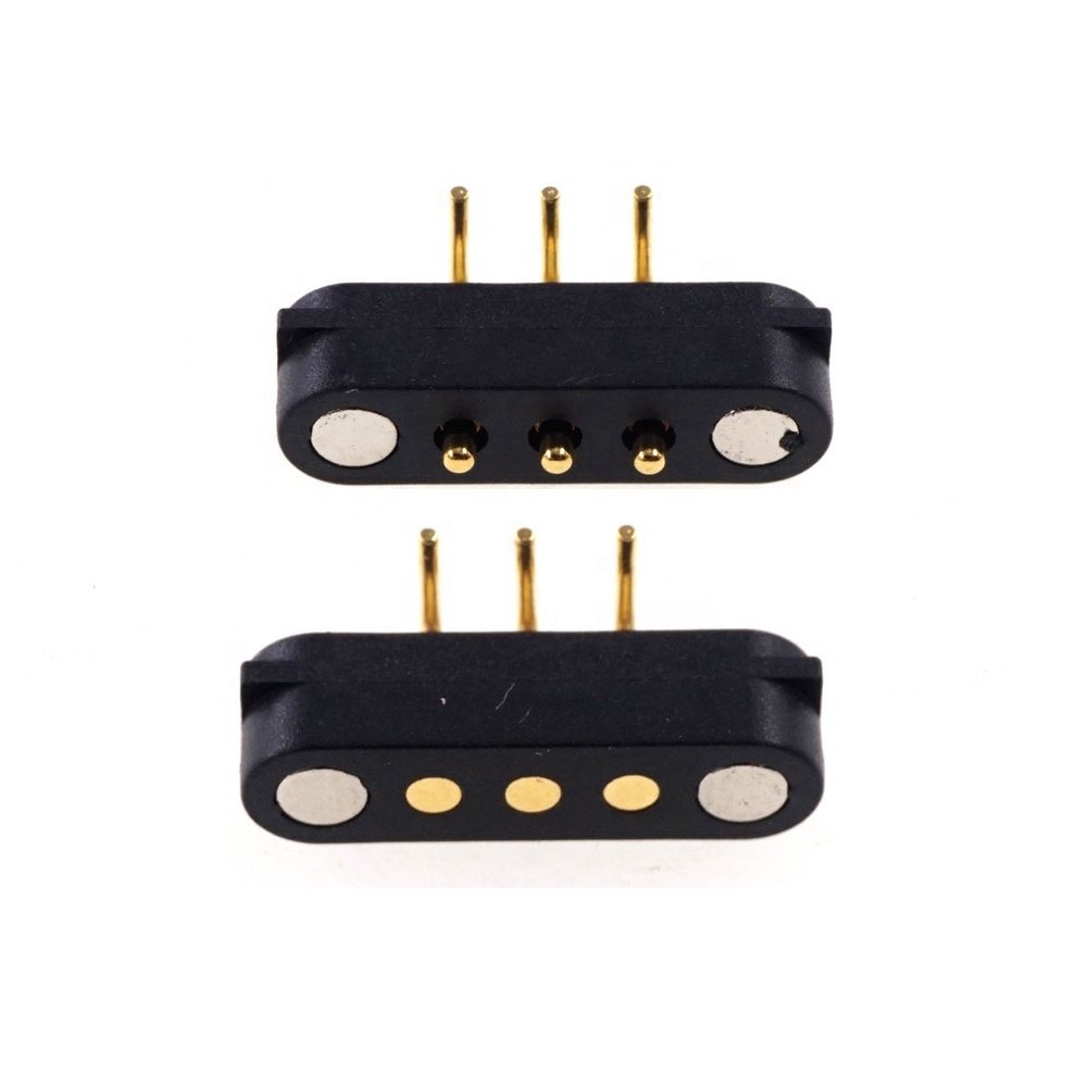 10 Pairs Per Lot Drop Shipping Spring Power charge 2A 36V Male Female Horizontal Through Hole Magnetic Pogo Pin Connector 3 Pin