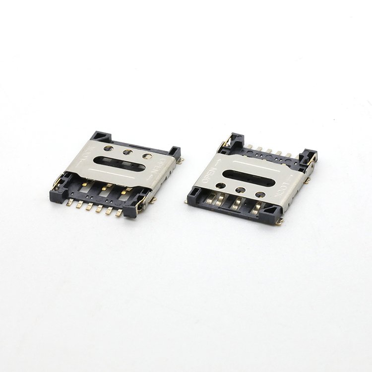 1.45H 7Pin Nano SIM Card Connector with CD Pin Flip Type Nano SIM Card Connector