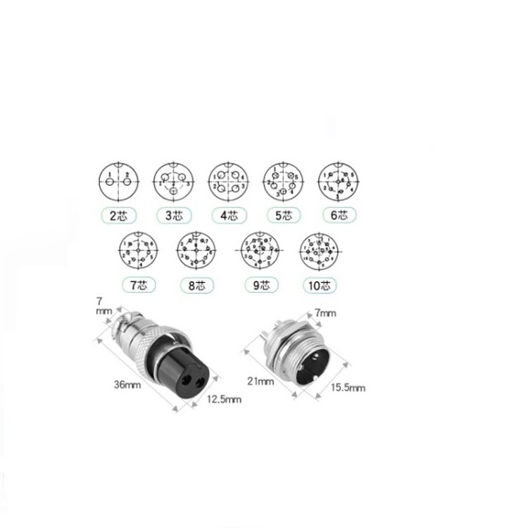 Gx16 Waterproof Aviation Plug Socket Connector 2 3 4 5 6 7 8 9 10 Pin For Cable Wires